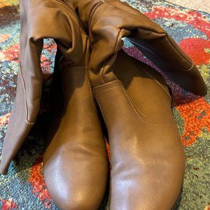 Wide Calf Tan Boots
